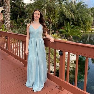 Blue sparkly prom dress, size 1, Crystal doll